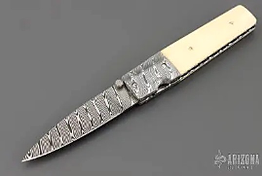 2005 OKCA club knife: Ford Swauger Damascus pocket knife