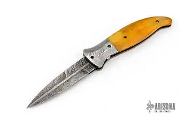 2007 OKCA club knife: Ford Swauger Damascus pocket knife