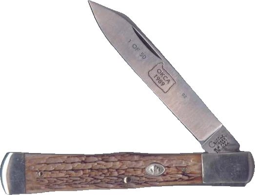 1989 OKCA club knife: Cripple Creek stag Coke Bottle