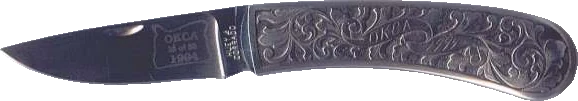 1994 OKCA club knife: Huey/Corrado/Sherwood silver folder