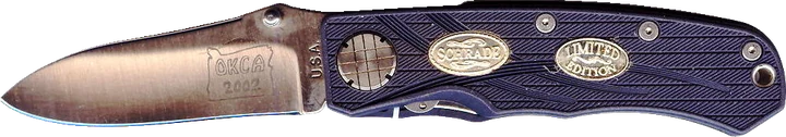 2002 OKCA club knife: Schrade - Lake - Walker collaboration knife